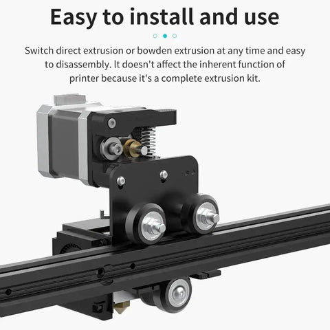 Ender 3 Direct Drive Upgrade Kit With 42-40 Stepper Motor Hotend, shown installed for easy extrusion conversion.