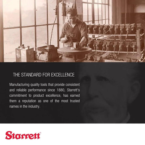 Historical image of a craftsman working with precision tools, highlighting Starrett's legacy of excellence in measuring instruments.
