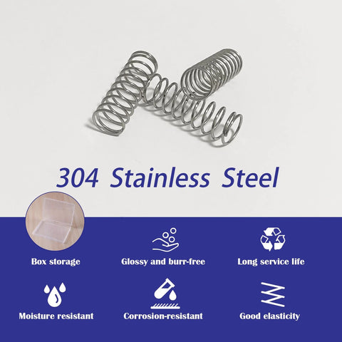 16pc SP9706 stainless steel compression springs, 1/2 in x 1-1/2 in, 304 stainless steel for HE033