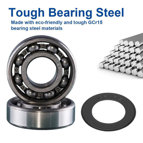 608 2RS ball bearings, 10 pcs, double rubber sealed, 8x22x7 mm, steel deep groove skateboard bearings.