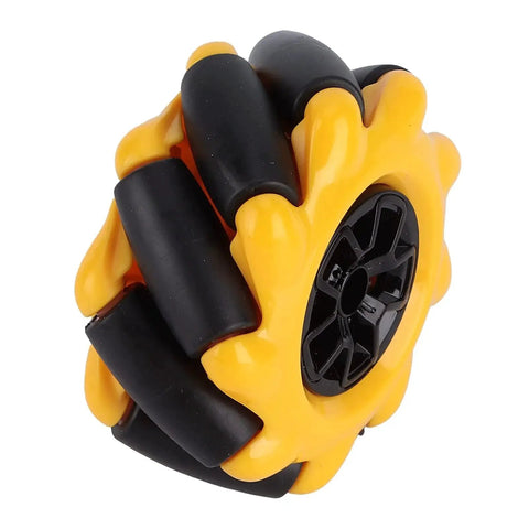 Mecanum Wheel TT Geared Motor Smart Robot Car Parts 60mm DIY Toy Accessories, bold yellow and black wheel design for robotics projects