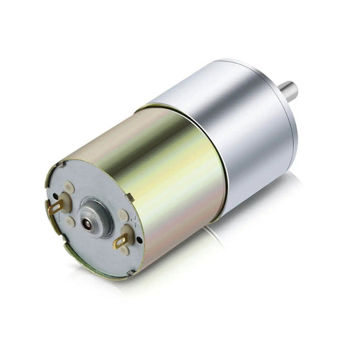 Beefy 12V DC Gear Motor 150 RPM high torque geared motor with all metal gears and copper wire rotor, D shaped output shaft, 37mm gearbox