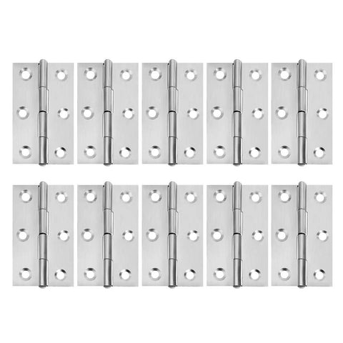 Stainless steel door hinge set, long 2.15 x 1.3 in, 10 pcs for home furniture hardware