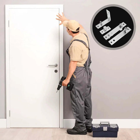 Beefy Heavy Duty Stainless Steel Door Pivot Hinges Concealed Hidden Hardware For Secret Doors And Bookshelves Cabinets demo installation