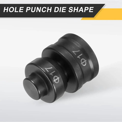 Hydraulic Hole Punch Die 17mm Round For CH60 Electric Punching Machine with black finish showing 17mm marking