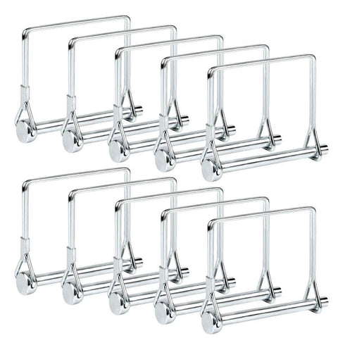 10 Pack Square PTO Pin Locking Pins One Quarter Inch By Two And Three Quarters Inch Heavy Duty Hitch Pins For Trailer Set