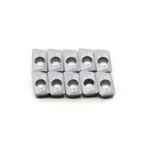 CNC Milling Carbide Inserts For Steel TiAIN PVD Coated APMT1604PDER M2 Set Of 10 for lathe and milling tools visible in packaging