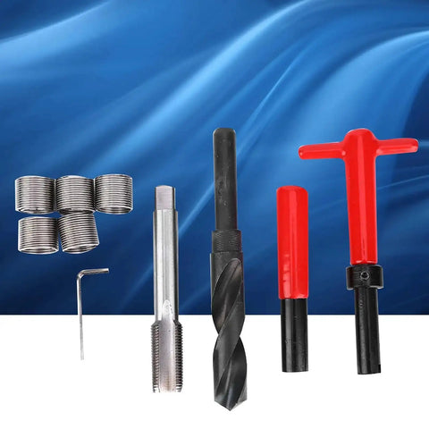 10 Piece Thread Repair Kit M18x1.5 Stainless Steel Insertion Tool Set with Thread Inserts and Tap, Breaker, Hex Wrench, Case