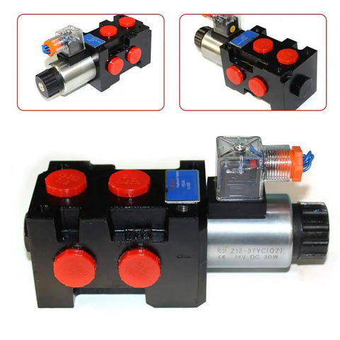 Hydraulic Solenoid Selector Diverter Valve For Switching Oil Circuits Between Different Flow Rates And Pressures, 13 GPM 50 LPM Max Flow
