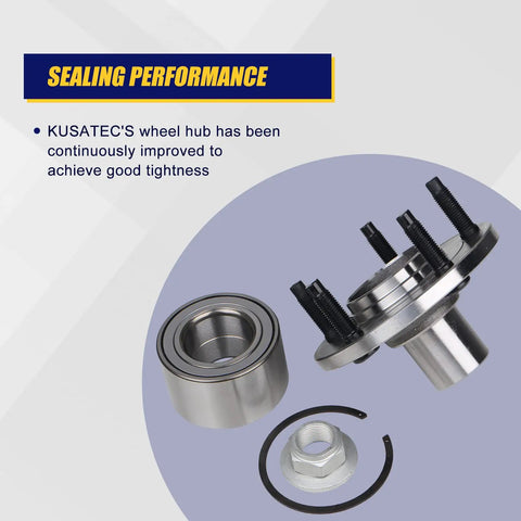 Front Wheel Bearing And Hub Assembly 518515 Fits Ford Escape 2001 2012 Mazda Tribute 2001 2011 Mercury Mariner 2005 2011 5 Lug Two Pack Front Hub Kit For Replacement And Everyday Driving showing components and sealing performance.