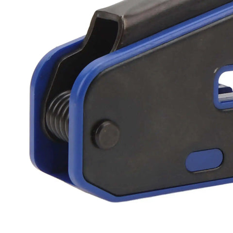 Close-up of All In One Ethernet Crimp Tool for Cat5 Cat5e Cat6 Cat6A Pass Through Connectors showing cutter and wire stripper