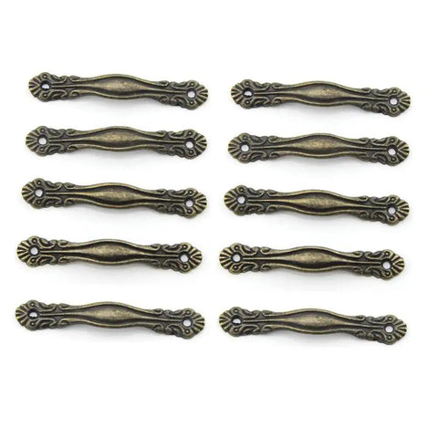 10 Pieces 65x10mm European Style Antique Bronze Mini Cabinet Handles Drawer Pulls For Cabinets Dressers Jewelry Boxes Made From Zinc Alloy With Durable Finish Ideal For DIY Furniture Projects Small Cabinets And Jewelry Display Cases