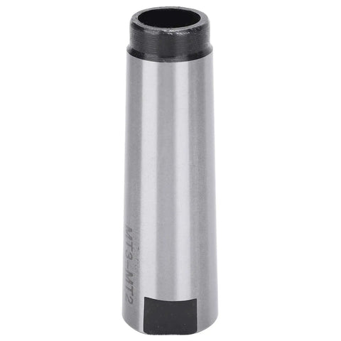 MT3 to MT2 drill sleeve arbor adapter, high-speed steel, silver cylindrical tool