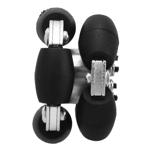 Double Aluminum Omni Wheel 38mm for Robots 1.5 inch with metal hubs and PU rollers, ideal for small robot cars and DIY projects, side view