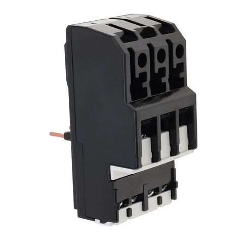 Side view of JR28-D3 Thermal Overload Relay for electric motors, showcases compact design and 9-13A phase break protection features.