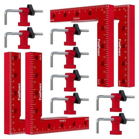 4 Pack 90 Degree Positioning Square Clamps For Woodworking Aluminum Right Angle Corner Clamp 5.5 X 5.5 Inches Precision Tool