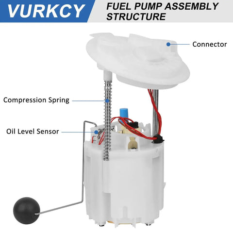 Electric Fuel Pump Module With Sending Unit For Dodge Challenger 2009 2010, Charger 2006 2010, Magnum 2005 2008, Chrysler 300 2005 2010, 2.7L 3.5L 5.7L Replacement E7241M showing compression spring, oil level sensor, and connector.