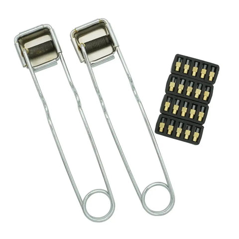 Single Flint Torch Lighter Kit For Welding And Cutting Pack Of 2 with 20 Spare Flint Replacements shown in metal frame