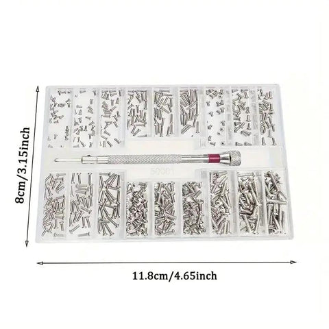 500Pcs Mini Screw Set For Laptops, Sunglasses, Watches, Tablets And Glasses Repair with carbon steel screws in box