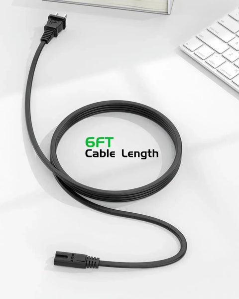 6 Foot Printer Power Cord Cable Fits HP OfficeJet Pro Envy DeskJet Canon PIXMA MG MP MX Epson Workforce Stylus EcoTank Printers ETL Listed Replacement