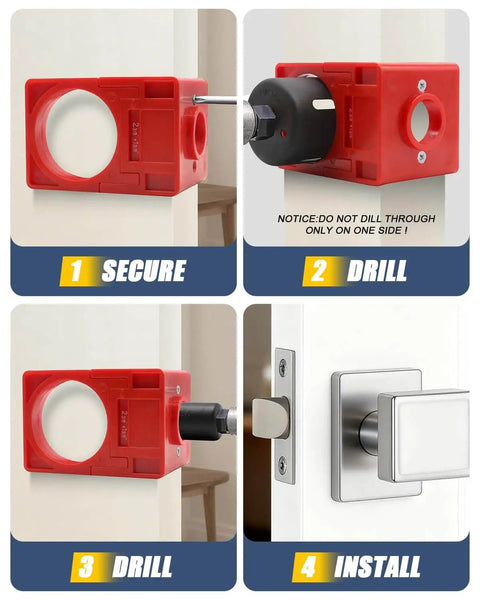 DIY Friendly Door Hinge Jig With Lock And Latch Installation Kit, Aluminum Router Template for hinge mortising shown in use
