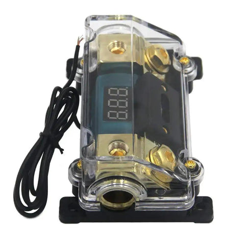300A Inline ANL Fuse Holder With Digital Voltage Display For Car Stereo 0 GA In And Out 2 GA 4 GA Adaptable Heavy Duty Audio Protection