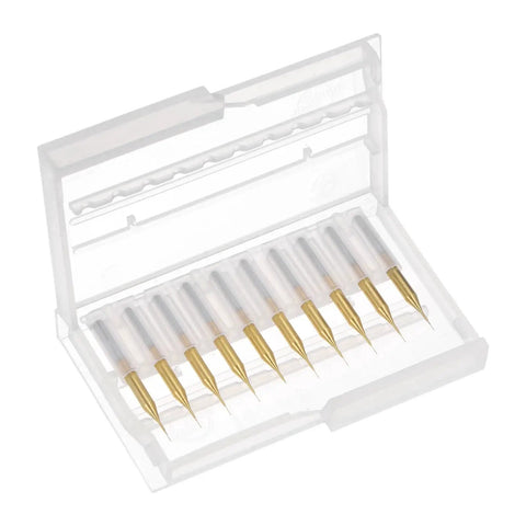 Ultra Precise 0.2mm Titanium Coat Carbide End Mills For PCB Engraving And CNC Routing 1 8th Inch Shank 2.5mm Cutting Edge Length 10Pcs Set By Uxcell