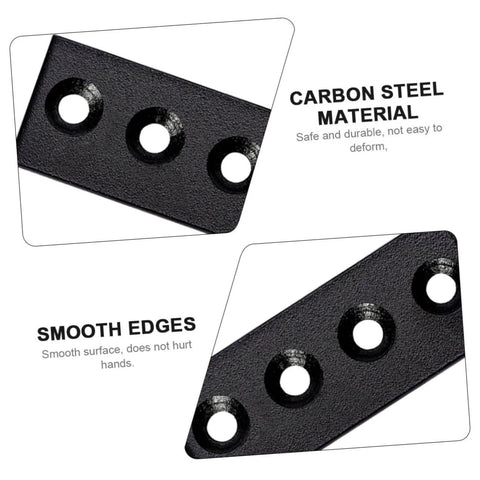 Beefy Barn Door Track Connector And Splice Plates, black carbon steel material, smooth edges detail.