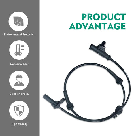 Eratus rear-left ABS wheel speed sensor with wiring harness, black
