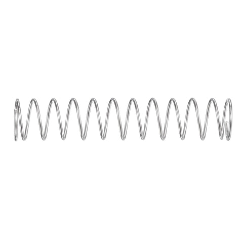 Compression spring, 304 stainless steel, 10 mm OD, 0.7 mm wire, silver.
