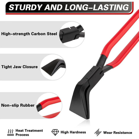 Pro Grade Hand Seamers Set For Sheet Metal Bending And Flattening With Three Pliers Heads 60mm Jaw Width Heavy Duty Carbon Steel