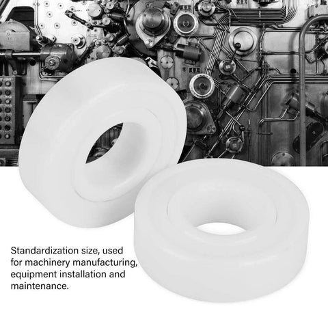 Two white ceramic 6001-2RS double-sealed deep groove ball bearings, 12x28x8 mm