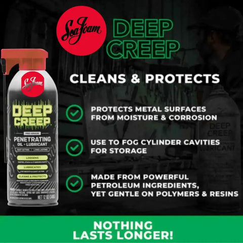 Deep Creep Penetrating Lubricant 12 Oz Spray For Automotive Marine Industrial Tools Locks And Machinery Rust Remover Moisture Displacer Cleaner Multi Purpose Rust Busting Action For Stubborn Bolts Nuts Hinges And Fittings 12 Pack