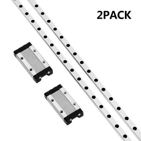 2 Pack 150mm Linear Sliding Rail Guide Set with 2 MGN9H Carriage Blocks for 3D Printers and CNC Machines heavy duty steel rails
