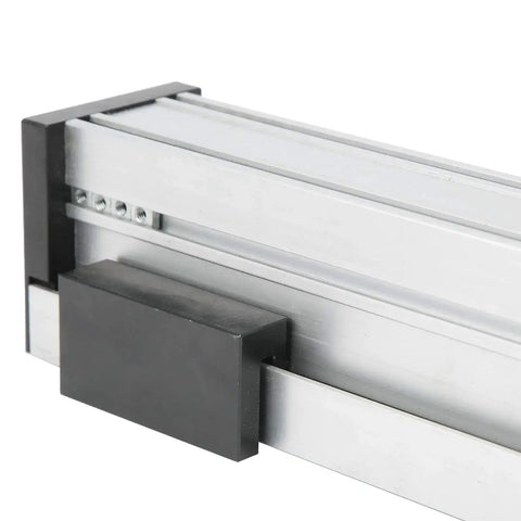 Close-up of Beefy Full Enclosed Linear Actuator With Aluminum Sliding Table And 155mm Stroke for robotics, showing precision build.