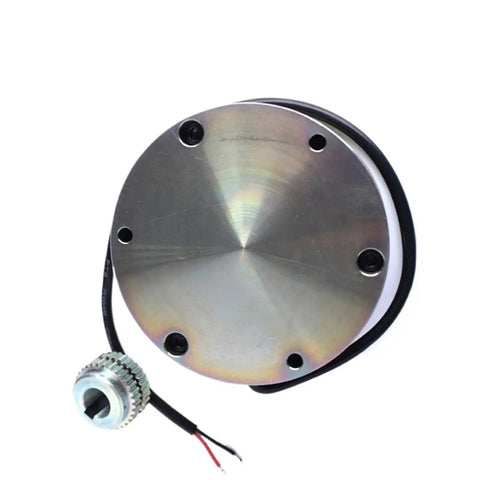 Round DC24V 25W electromagnetic brake unit with metal faceplate and wiring for forklift pallet truck
