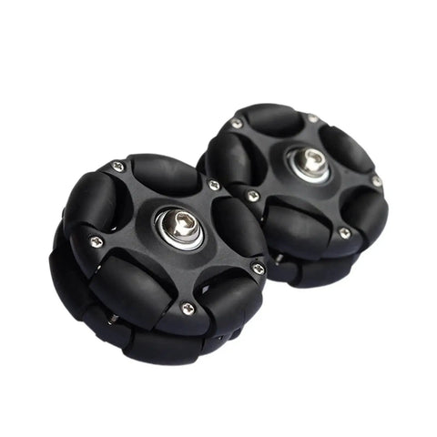 58mm Omni Directional Folding Bike Roller Replacement Wheels with nylon core and aluminum bearing, black, easy install, durable and wear resistant.