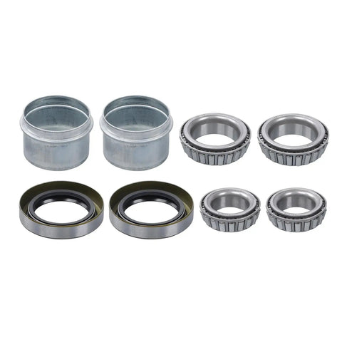 Trailer Hub Kit 5 On 4.75 Inch For 3500 Lb Axles 84 Spindle with Trailer Bearing Kit Pack of 2 Sets shown with components