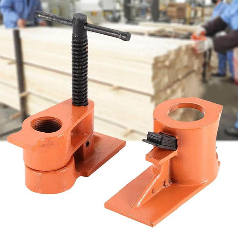 1 Inch Pipe Clamp Set With Cast Iron Jaws Vise Fixture For Woodworking Cabinets And Boxes Holds Wood Tight During Glue Ups