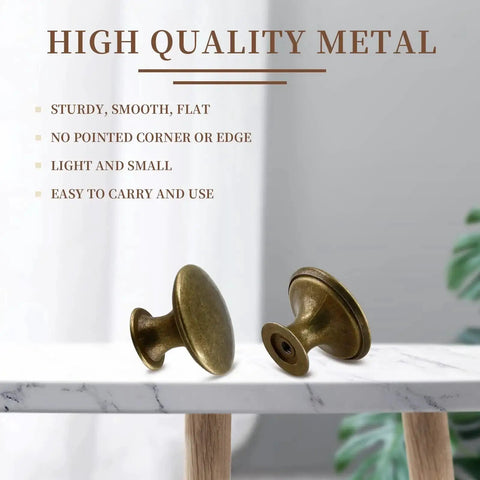 Brass Cabinet Knob Set Pack Of 12 With Mounting Screws Easy Install 1.18 Inch Round Drawer Knobs High Quality Metal