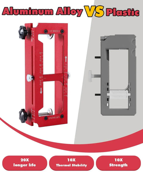 Door Hinge Jig And Door Lock Installation Kit Pro Combo Aluminum Router Template, red aluminum vs gray plastic