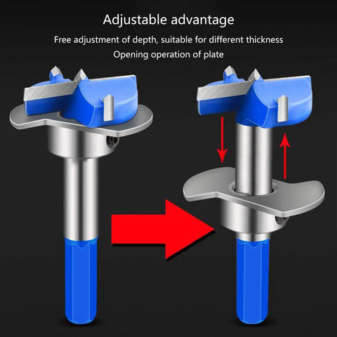 Hinge Boring Bit For 35mm Hinges With Adjustable Depth Woodworking Drill Bit For Furniture Doors And Cabinets Pro Grade High Carbon Steel