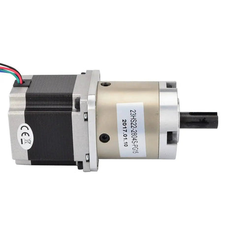 Side view of High Precision Fifteen To One Planetary Gearbox With Nema Twenty Three Stepper Motor for CNC setups.
