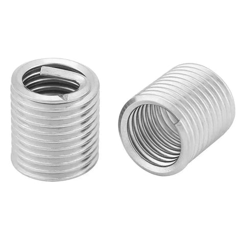 100 Pack Stainless Steel Helical Thread Inserts M8 X 1.25 2D Length For Helicoil Repair, SS304 Coil Wire Inserts For Damaged Threads