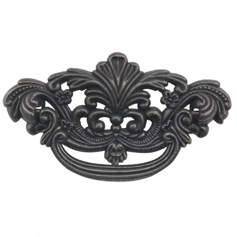 Skeletonized Bronze Cabinet Pulls Set Of 2 With Antique Dark Bronze Finish 4.3 Inch Length 3 Inch Center To Center Zinc Alloy Dresser Handles