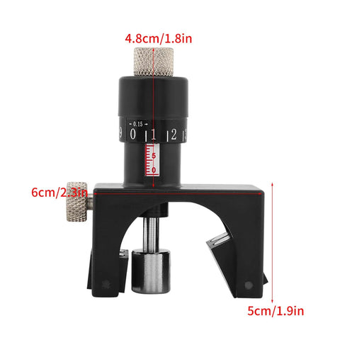 Close-up of Magnetic Planer Blade Setting Jig Set Two Pack for Quick, Accurate Knife Alignment, shown with measurements