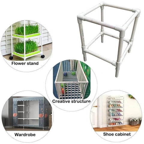 One Half Inch PVC Tee Fitting 3 Way Elbow Connector Furniture Grade 90 Degree Side Outlet in DIY furniture and storage applications