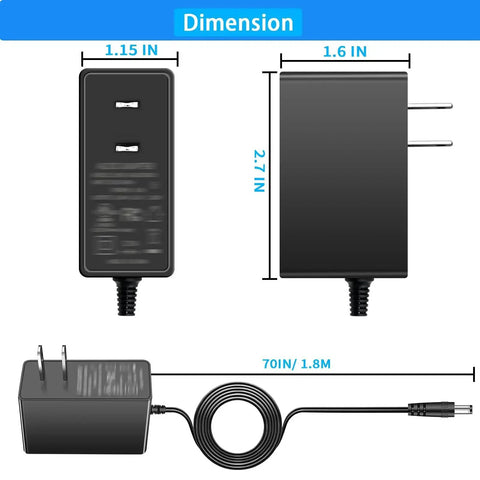 6V 2A Power Supply Cord For Elliptical Machines 1.8m Cable DC 5.5x2.5mm Port Compatible 6V Chargers For Ellipticals