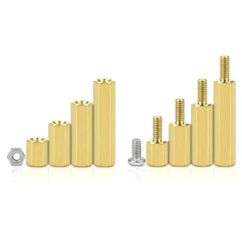 320 Piece Brass Spacer Standoff Kit With Male And Female Hex Spacers Nuts And Stainless Steel Screws For M2.5 Hardware Projects