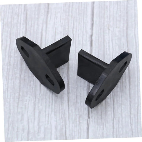 Two black Sliding Barn Door Floor Guide with Ground Mount Carbon Steel Roller Guide Double Wheel Bearing System for Smooth Glide